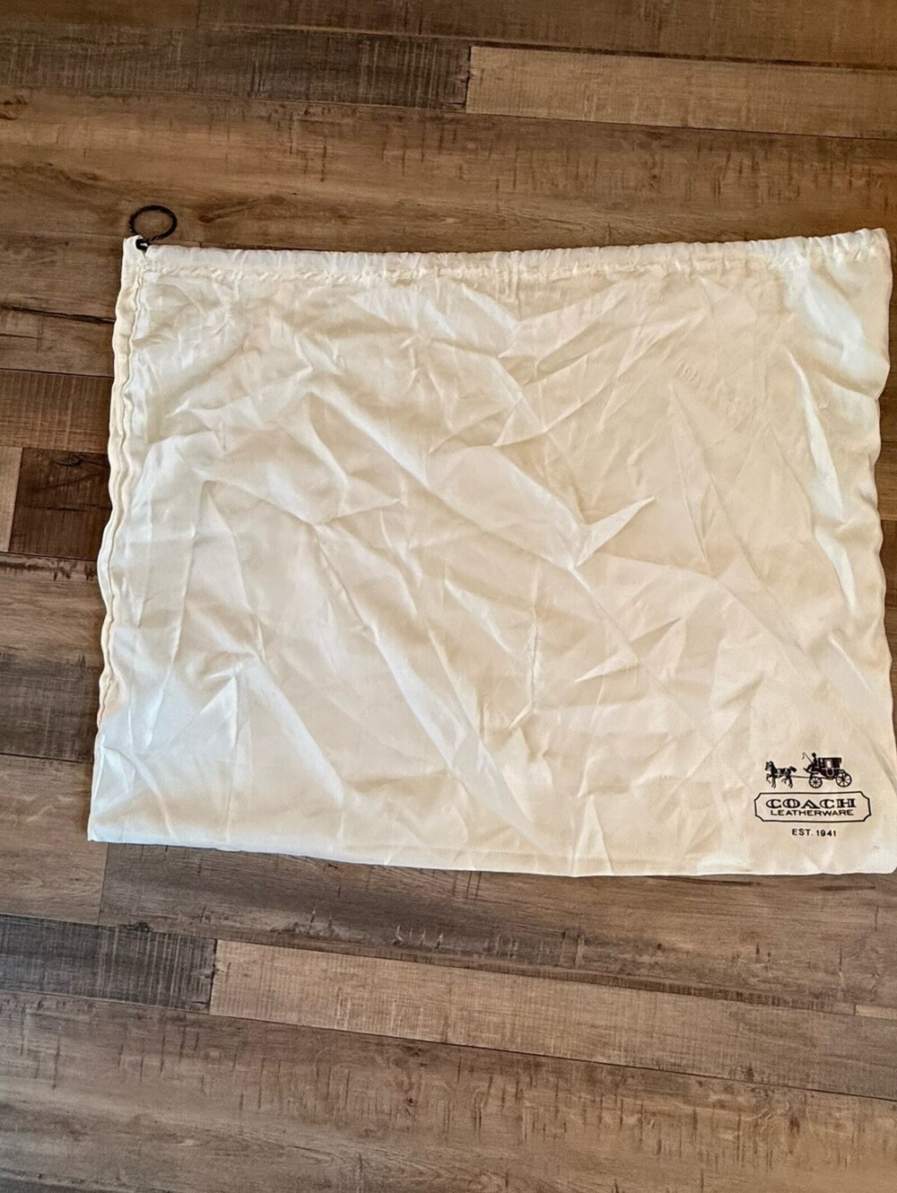 COACH Dust Bag Cover Ivory Sateen Brown Logo Drawstring 23”x19” Storage